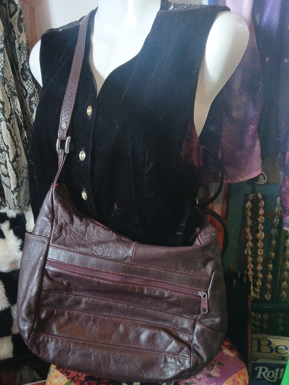 90s Vintage Lopez Comacho Burgundy Leather Satchel